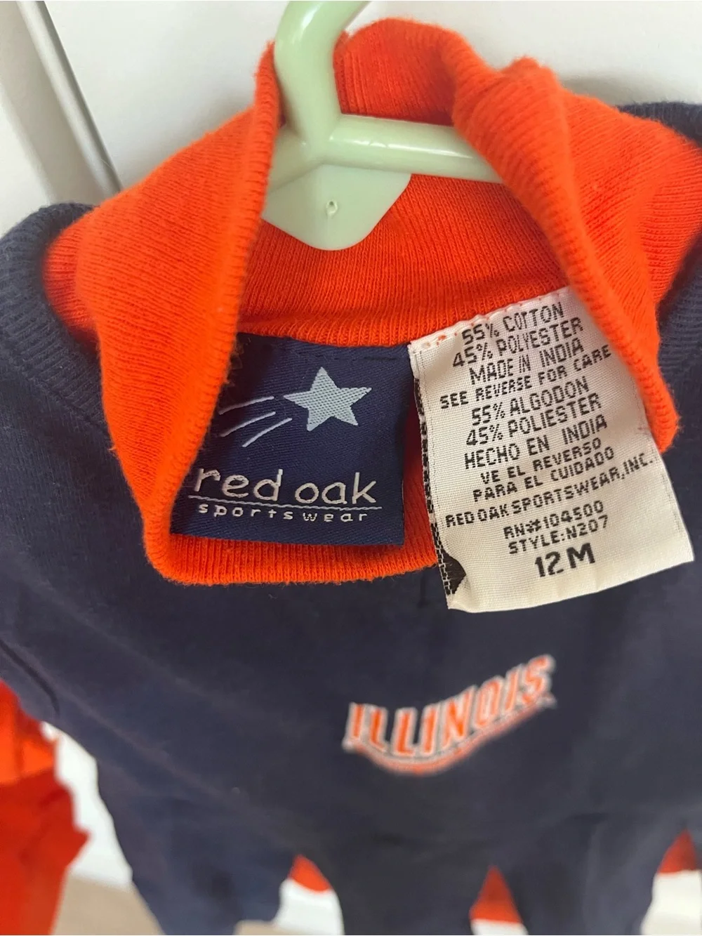 University of Illinois Fighting Illini Cheerleader Outfit Size 12 Months